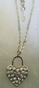 Touchstone Swarovski Crystal Key & Heart Necklac